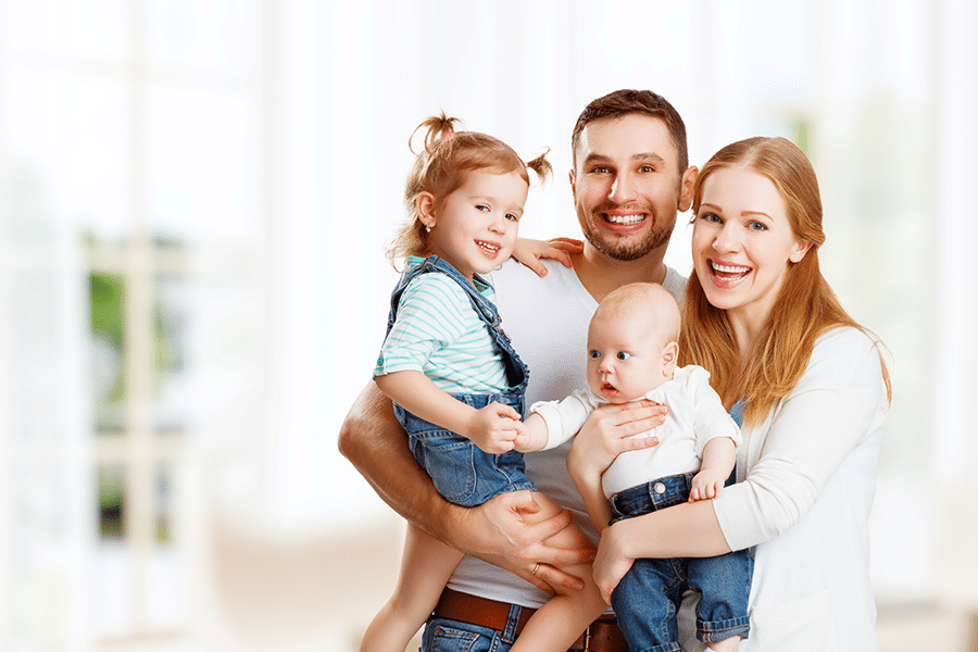 young couple with children