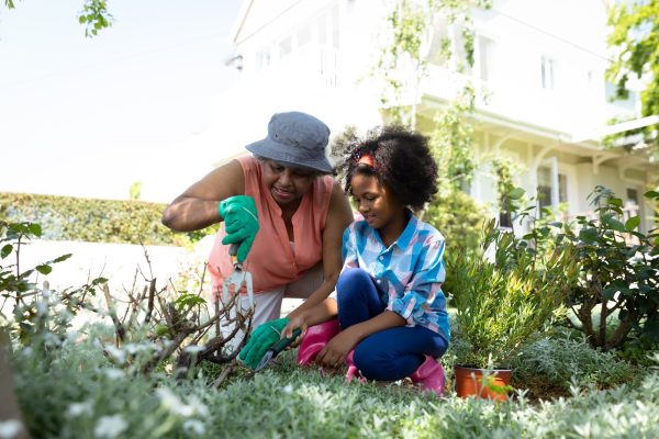 Family gardening together